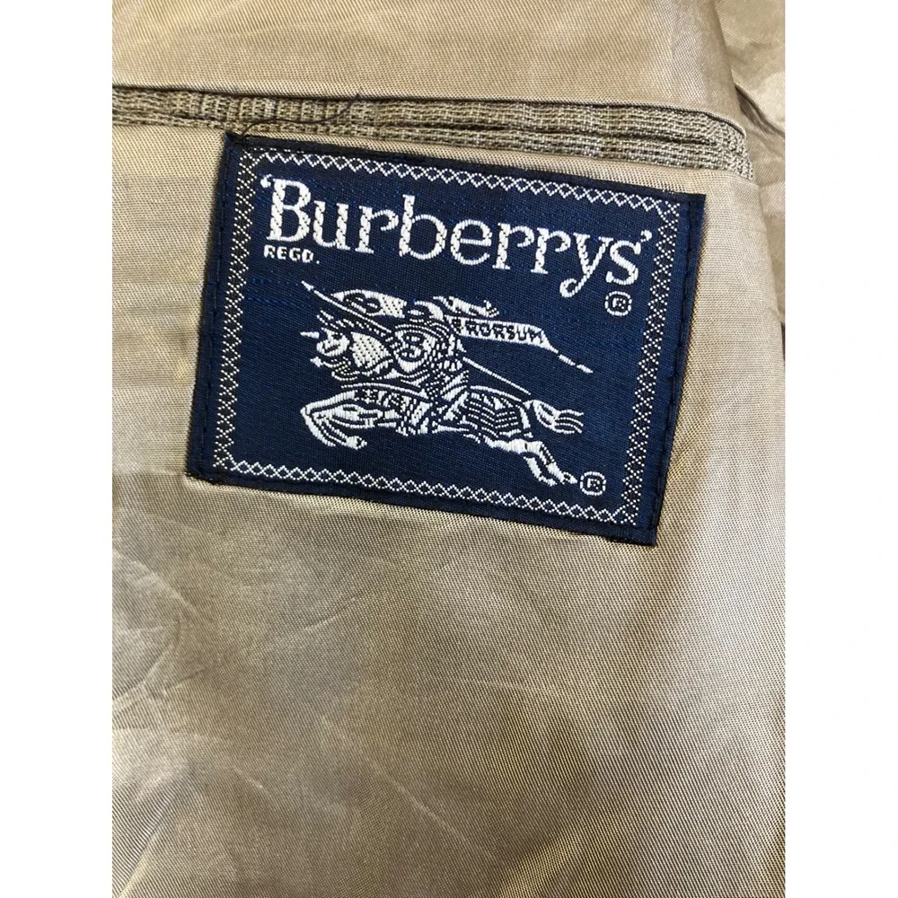 Burberrys Mens Sz-42R Gray Glen Plaid‎ 100% Pure Wool 2 Button Pleated Suit